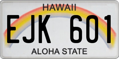 HI license plate EJK601