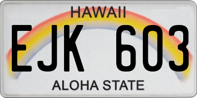 HI license plate EJK603