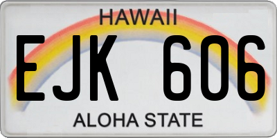 HI license plate EJK606