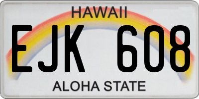HI license plate EJK608