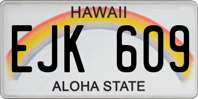 HI license plate EJK609