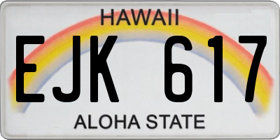 HI license plate EJK617
