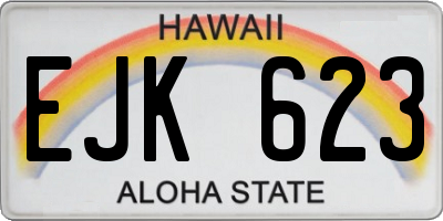 HI license plate EJK623