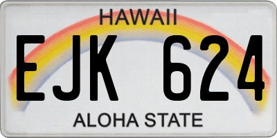 HI license plate EJK624