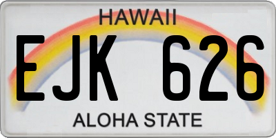 HI license plate EJK626