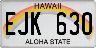 HI license plate EJK630
