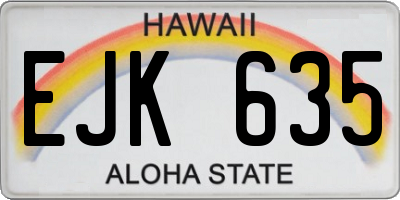 HI license plate EJK635