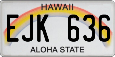 HI license plate EJK636