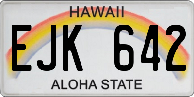 HI license plate EJK642