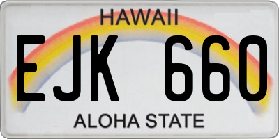 HI license plate EJK660