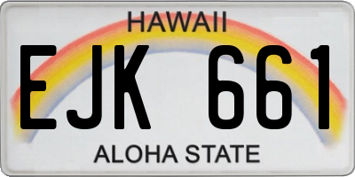 HI license plate EJK661