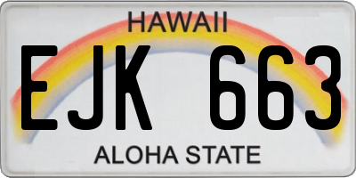 HI license plate EJK663