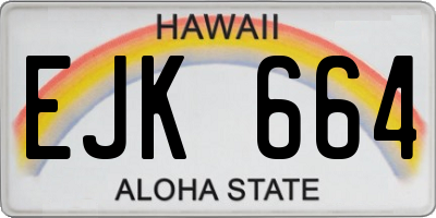 HI license plate EJK664