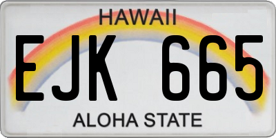 HI license plate EJK665