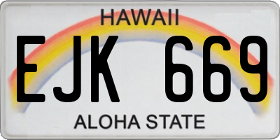 HI license plate EJK669