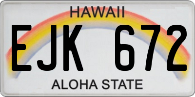 HI license plate EJK672