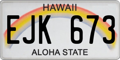 HI license plate EJK673