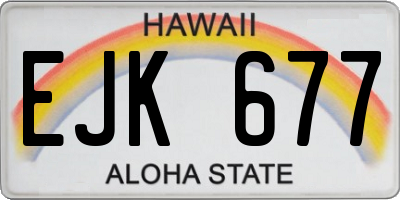 HI license plate EJK677