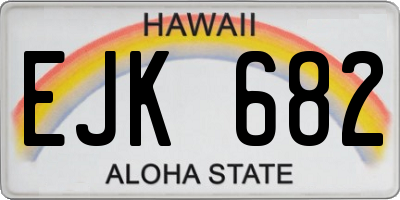 HI license plate EJK682