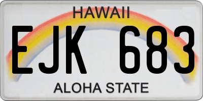 HI license plate EJK683