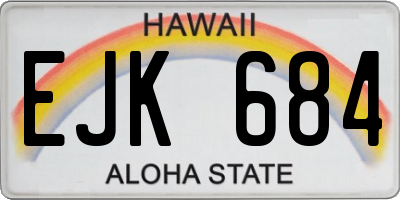 HI license plate EJK684