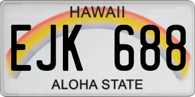 HI license plate EJK688