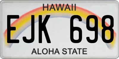 HI license plate EJK698