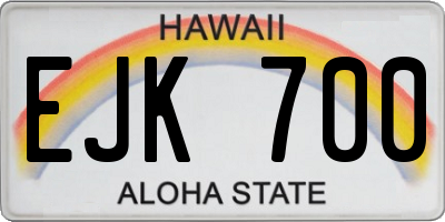 HI license plate EJK700