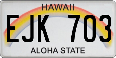 HI license plate EJK703
