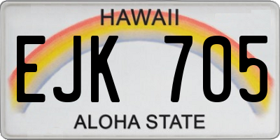 HI license plate EJK705