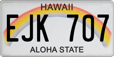 HI license plate EJK707