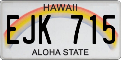 HI license plate EJK715
