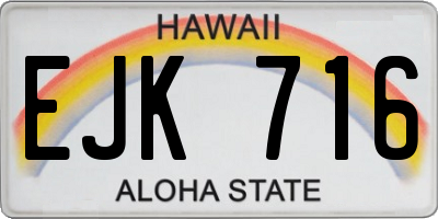 HI license plate EJK716