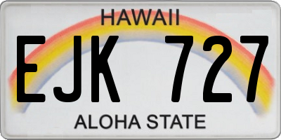 HI license plate EJK727