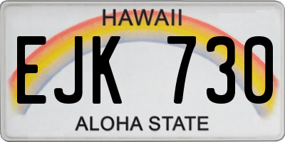 HI license plate EJK730