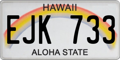 HI license plate EJK733