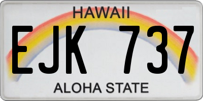 HI license plate EJK737