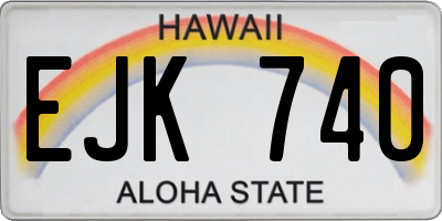 HI license plate EJK740
