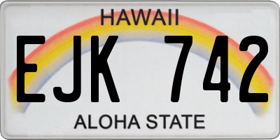 HI license plate EJK742