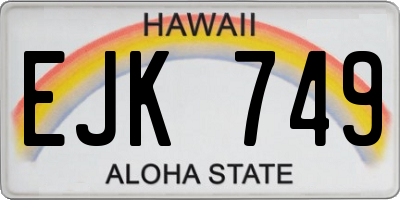 HI license plate EJK749