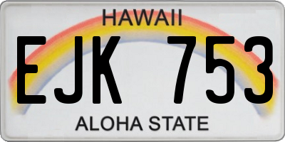 HI license plate EJK753