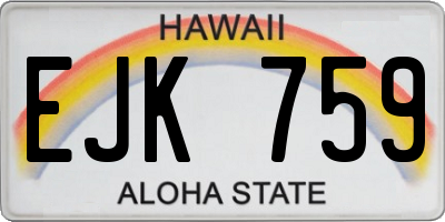 HI license plate EJK759