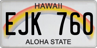 HI license plate EJK760