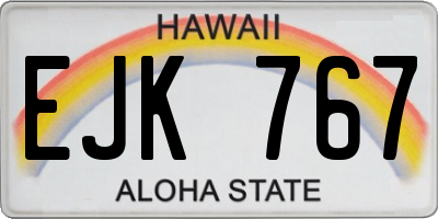HI license plate EJK767