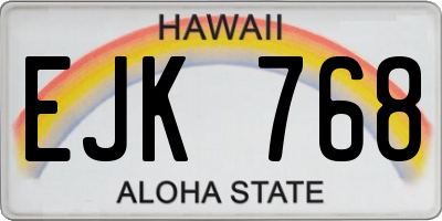 HI license plate EJK768