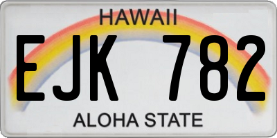 HI license plate EJK782