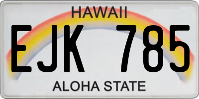 HI license plate EJK785