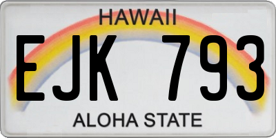 HI license plate EJK793