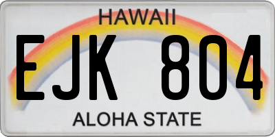 HI license plate EJK804