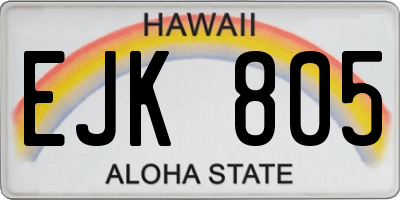 HI license plate EJK805